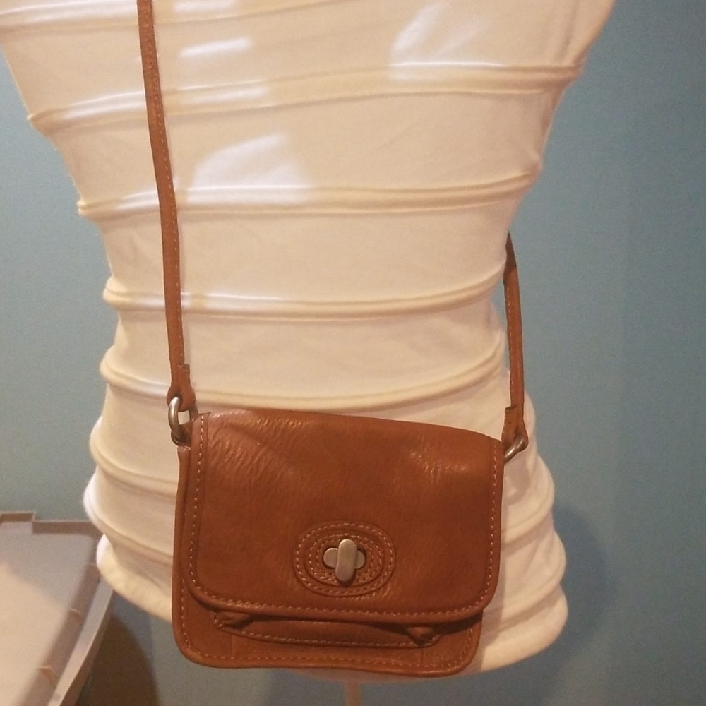 Fossil Brown Leather Crossbody Bag